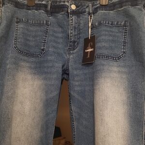Classic Blue Straight Slightly Flared Leg Jeans Timeless Appeal